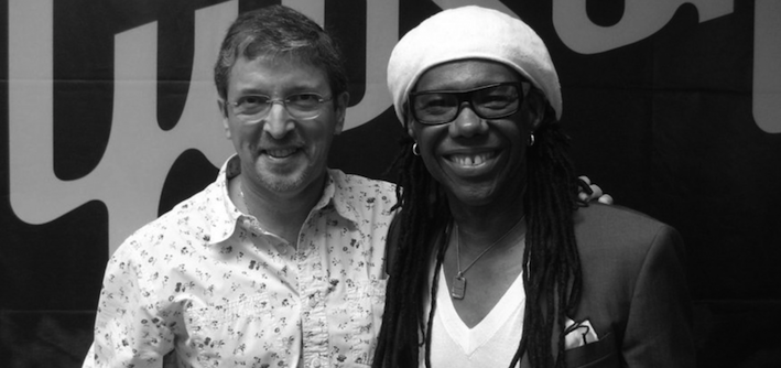 Shakira producer P. Hoyle with Guitarist N. Rogers